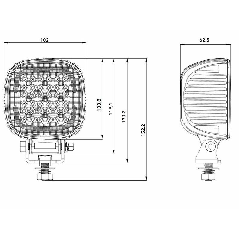 LED Flextra Quad 45W work / reverse light