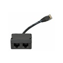 RJ45-splitter 1xRJ45 male/15cm cable/2xRJ45 female
