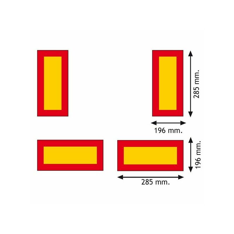 Reflective plate kit trailer - 4 pieces (self-adhesive)