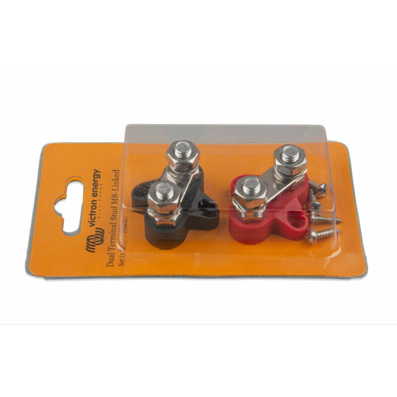 Dual Terminal Stud M8-linked set (1 red/1 black)