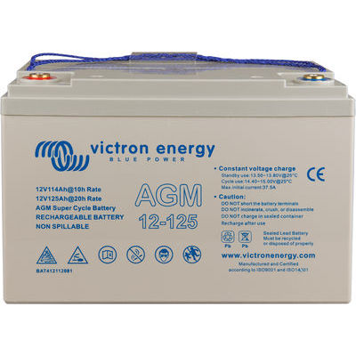 Battery AGM Super Cycle 12V/125Ah with threaded insert terminals (M8)